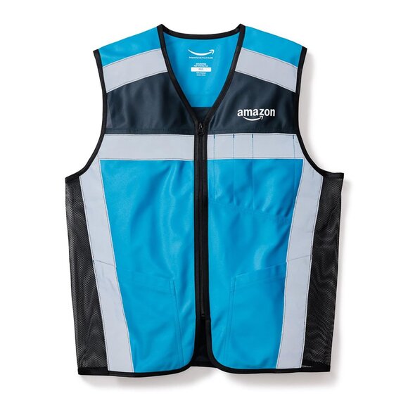 Amazon Men's Blue Black Luly Yang DSP High Visibility Work Vest Size L - Picture 1 of 6